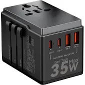 Dudao A35 Universal Travel Adapter Black