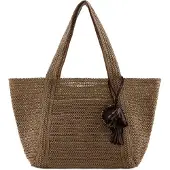 Mango Natural Fibre Tote Bag - Beige - ONE SIZE