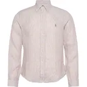 Ralph Lauren Custom Fit Striped Linen Shirt - Beige - M