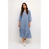 Cream Crtiah Flounce Dress - Blue - 42