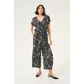 Kaffe Kamira Plain Weave Jumpsuit Printed - Black - 38