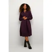 Culture Cuantoinett Rib Dress - Burgundy - XS