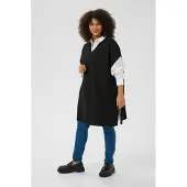 KAFFE CURVE Kcannett Knit Poncho - Black - L/XL