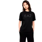 EA7 for woman. 7W001096_AF21636 Logo Series black knit t-shirt (S), Casual, Cotton, Short sleeve
