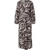 Lindex Long-Sleeved Midi Dress In Seersucker - Brown - L
