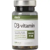 Elexir Pharma D3-vitamiini 25 mcg 1000 IU 100 kapselia