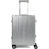 Aleon Traveler Domestic 4-pyöräinen käsimatkatavara, alumiini, 55 cm Harmaa