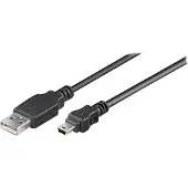 Microconnect USBAMB510 USB-A – Mini-USB B -kaapeli, 10 m, musta