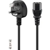 Goobay Power cable UK cable for refrigeration equipment, 1.5 m, black - Cable length 1.5 m