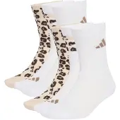 Adidas Urheilusukat 'Leo Graphic 3 Pair Pack' ecru / khaki / musta / valkoinen