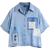 Desigual Pusero sininen denim / vaaleansininen / valkoinen