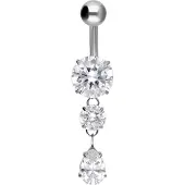 Wildcat Crystal Drop Bananabell - napakoru - 10,0 mm, Hopeinen metalli