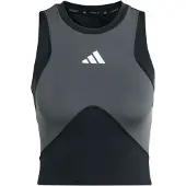 Adidas Urheilutoppi 'TECHFIT Workout Color Block' tummanharmaa / musta / valkoinen