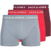 Jack & Jones Bokserishortsit 'JACBRANCO' harmaa / punainen / viininpunainen / valkoinen