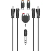 Hama 2x RCA kullattu -audiokaapeli, 2,5 m, musta