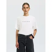 Selected Slwvilja Ss Printed Tee W Noos - White - L
