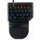 MediaRange MRGS100, Langallinen, USB, Mekaaninen, QWERTZ, RGB LED, Musta, Hopea