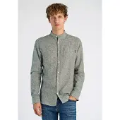 Lindbergh Cotton/Linen Shirt L/S - Khaki green - M