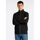 Lindbergh Knitted Zip Cardigan - Black - L