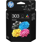 HP 303 -mustekasettipakkaus, 4 ml, musta/väri, 2 kpl