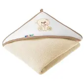 Akuku Baby hooded towel 100 x 100 cm ECRU/BEAR