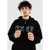 Thrasher Flame Embroidered Vetoketjullinen huppari black Koko S