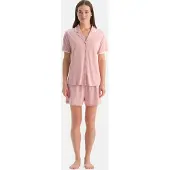 Dagi Pyjamashortsit roosa / helmenvalkoinen