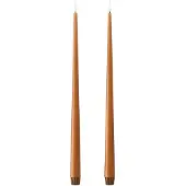 Ester & Erik Led Taper Candle 40Cm 2-Pack - Brown - H:40CM