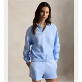 Ralph Lauren Lightweight Fleece Long-Sleeve Polo - Blue - M