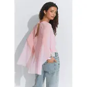 Gina Tricot Chiffon Cape Top - Pink - M