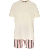 Dagi Lyhyt pyjama vaaleabeige / harmaa / punainen / musta