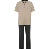 Dagi Pitkä pyjama kivenharmaa / musta