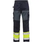 Fristads Palosuojatut high vis housut lk 1 2587 FLAM Huomiokeltainen/Laivastonsininen C154
