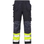 Fristads Palosuojatut Flamestat high vis rakentajan housut lk 1 2074 ATHS Huomiokeltainen/Laivastonsininen C156