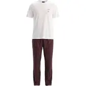 Dagi Pitkä pyjama roosa / verenpunainen / musta / valkoinen
