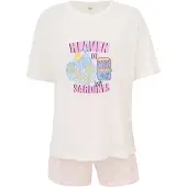 Dagi Pyjamashortsit ecru / vaaleansininen / sitruuna / roosa