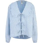 Lindex Pyjama Shirt In Seersucker - Blue - XS