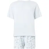 Hunkemoller Pyjamashortsit 'Daisy' pastellinsininen / vaaleansininen / vihreä / valkoinen