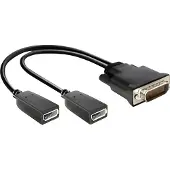 DeLOCK 65354, DMS, 2 x DisplayPort, Uros, Naaras, Nikkeli, Musta