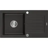 Mexen Pablo graniittinen 1-allas ja valutusalusta, 752 x 436 mm, musta/kulta metallinhohto, kromiseosifoni - 6510751010-75