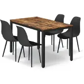 Leobert 5-osainen ruokailuryhmä Tessa, 120x60x75 cm, ruskea/musta