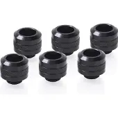 Alphacool Eiszapfen PRO 13mm HardTube Fitting G1/4 - Deep Black -putkiliitinsarja (6-pack)