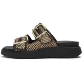 FitFlop for woman. A2Q-001 Gen-FF Gen-FF Buckle Sandals in printed leather (40), Brown, 1 to 3 cm, None, Casual
