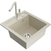 Mexen Vito Graniittinen 1-allas keittiöhana Flora, beige - 6503-69-670401-09