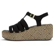 FitFlop Platfforms Graphic-Weave Suede Fisherman Sandals - Black - 42