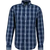 Gant Reg Cotton Linen Indigo Chk Shirt - Navy - M