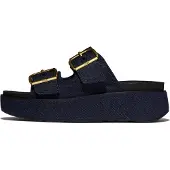 FitFlop Gen-Ff Max Buckle Two-Bar Denim Slides - Navy - 40