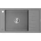 Mexen Elias graniittinen 1-allas keittiöallas valutusalueella 795 x 480 mm, harmaa, kromiventtiili - 6511791005-71