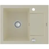 Mexen Enzo yhden kulhon granittinen pesuallas valutustasolla 576 x 465 mm, beige, kromattu hajulukko - 6506571005-69