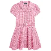 Ralph Lauren Gingham Paitamekko Belmont Pink LINEN-GINGHAMDRESS-DR-DAD DAY DRESS BELMONT PINK WHITE Vaaleanpunainen Tytöt